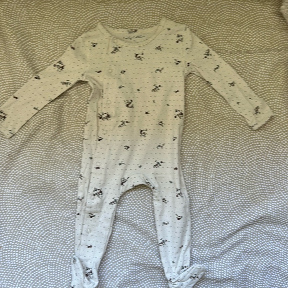 Lovely littles footed sleeper 9m floral print